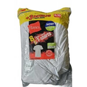 Opened NEW Hanes Boys YOUTH White Tagless  8 Pack T-Shirt Size XL